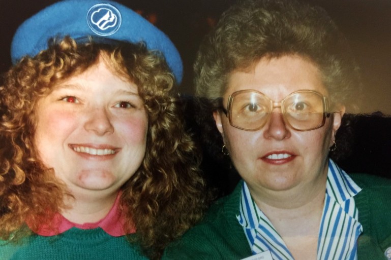  Lori smiles big with Girl Scout mentor Marty Gifford, whom she still talks to today, in the late 1980s.