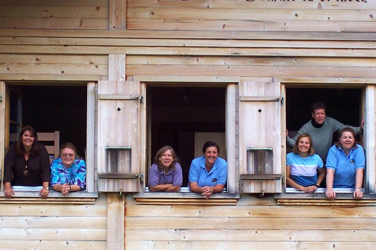 Lori and the rest of the "Swiss Seven" at the Girl Scouts Chalet in Switzerland in September 2006.