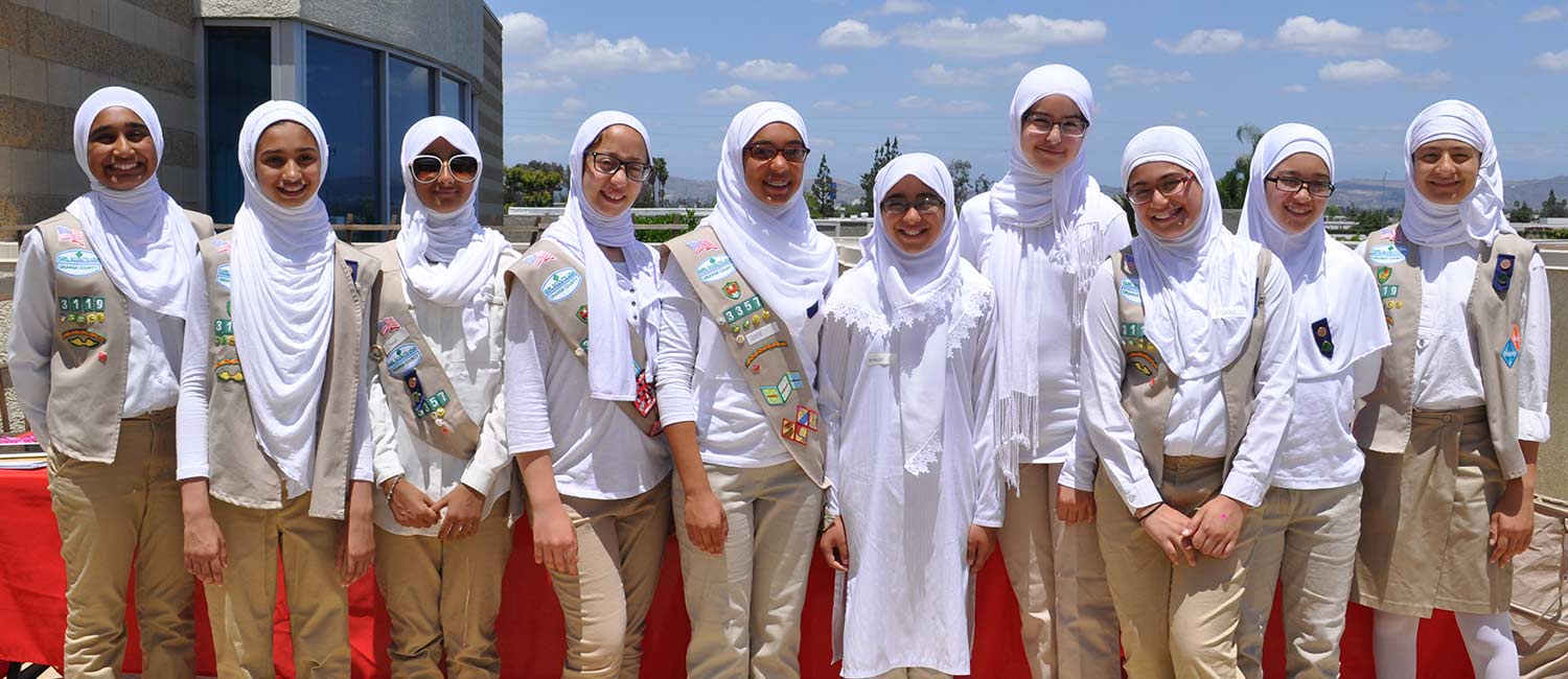  Girl Scouts of the Muslim Faith host an Open Mosque Day in Orange County, California. 