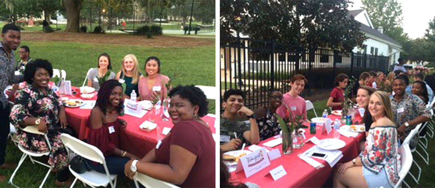  High school students from across the Panhandle of Florida gather at The Longest Table—Class of 2018 event hosted by Lily Sweet King in the fall of 2017. 