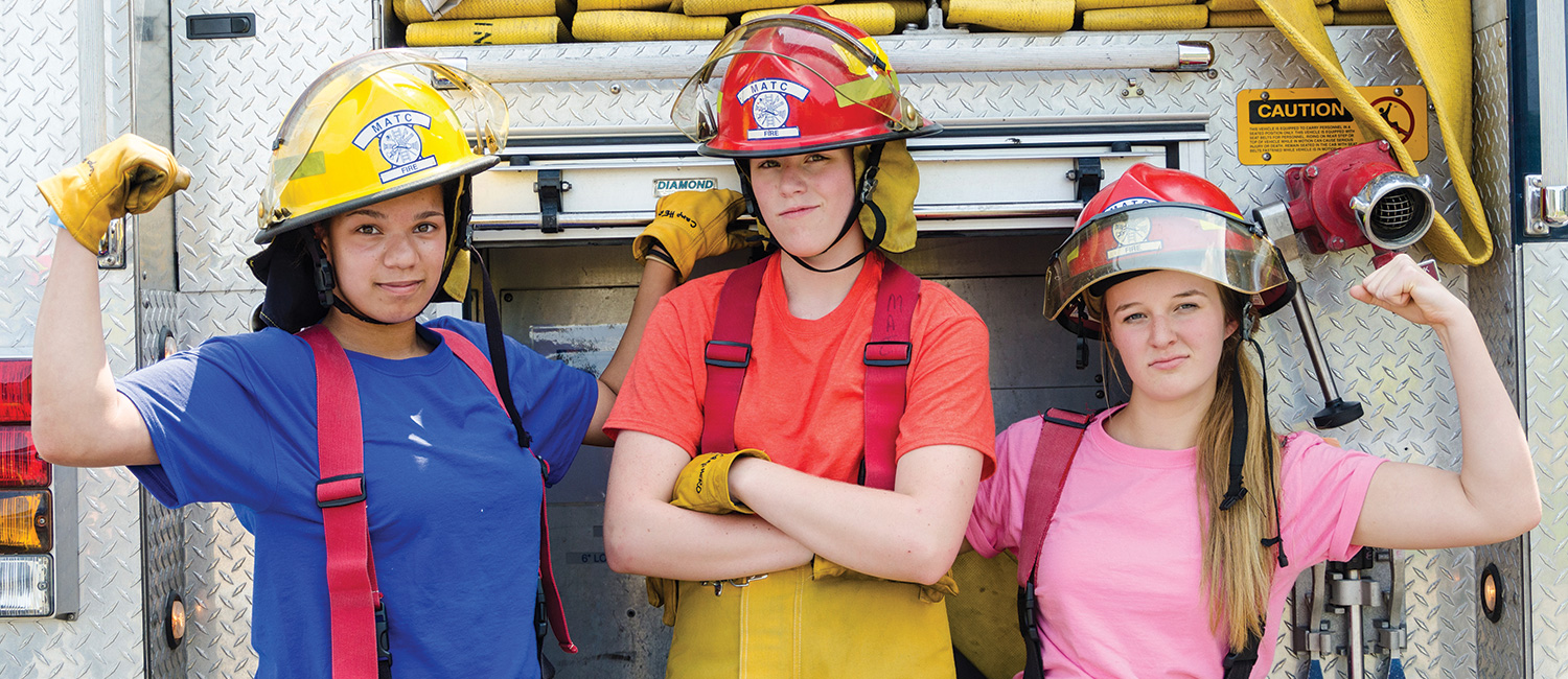  Girls busting gender stereotypes at the fire station 