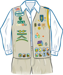 Girl Scout Cadette, Senior and Ambassador uniform.