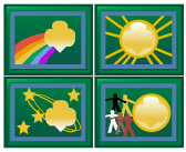 Sign of the Rainbow, Sun, Star, and World. &copy; GSUSA. All rights reserved.