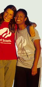 Photo of two Girl Scouts. � GSUSA. All rights reserved. (Photographer: Lori Adamski-Peek)
