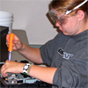 Photo of a girl working on a computer.