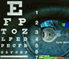 Image of an eye and sight chart from the Girls Go Tech PSA.
