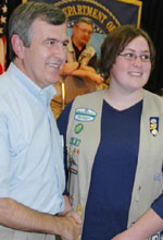 Mike Johanns with Kelsey, a Girl Scout from Utah