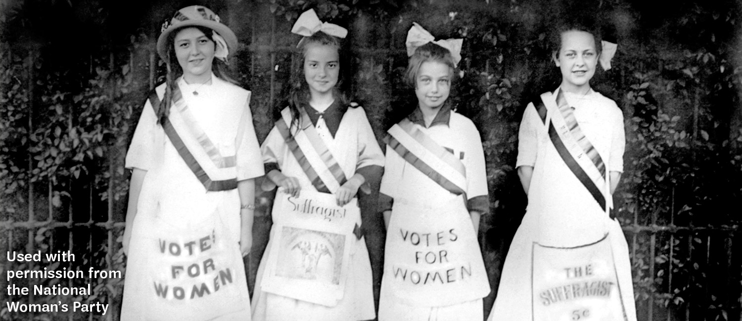  On August 26, 1920, the 19th Amendment to the U.S. Constitution was officially ratified, giving women the right to vote in all elections.Used with permission from the National Women's Party. 