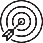 Target icon with an arrow in the bullseye