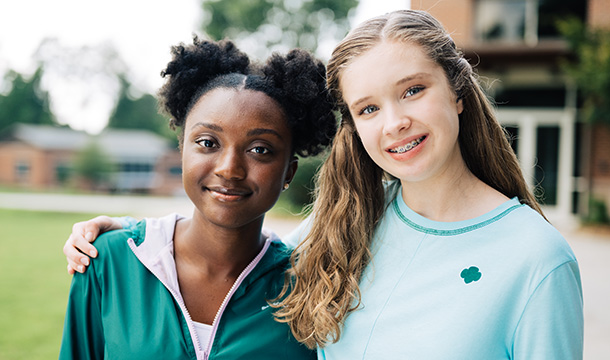 Two older grade level girl scouts.