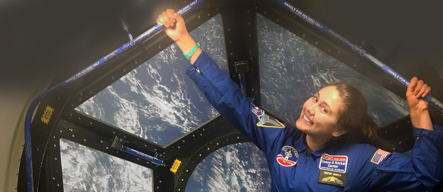  Rosemary enjoys her time at Space Camp. 