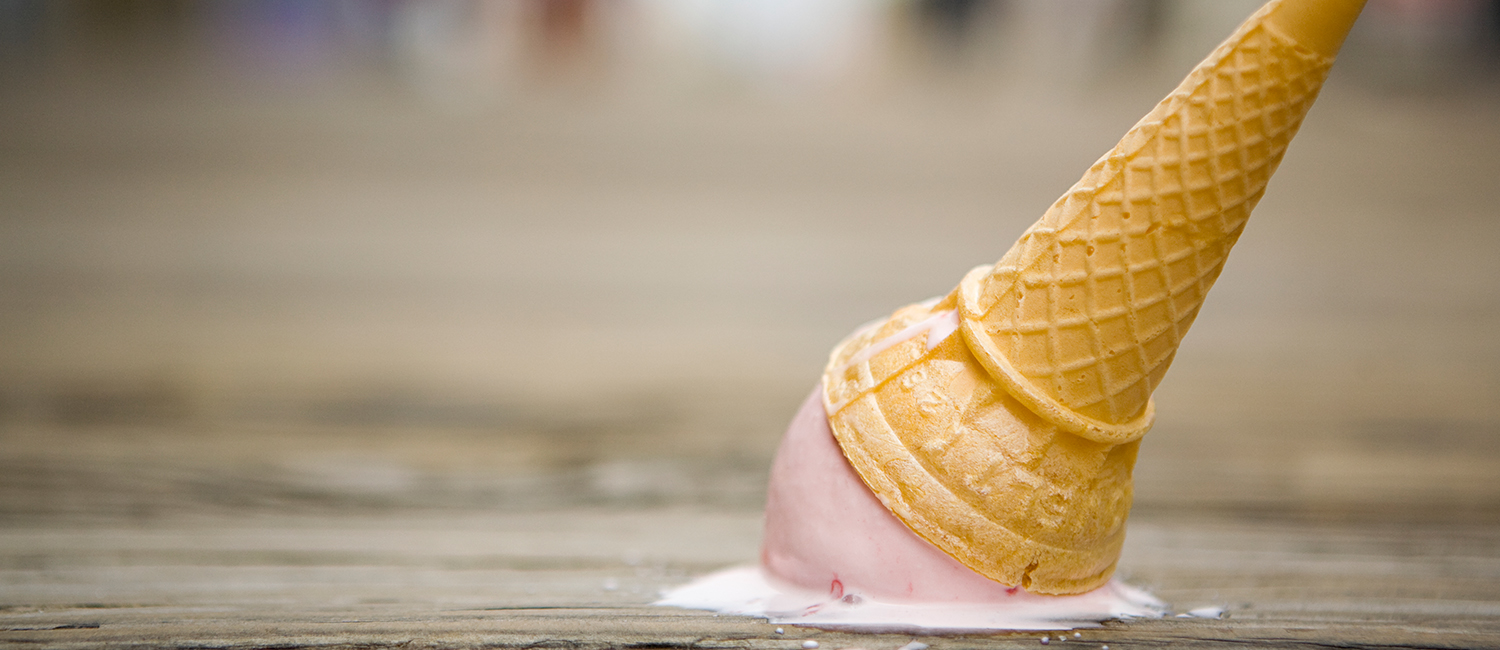  Ice cream cone dropped on the ground is a symbol of stress and an overwhelming world. 