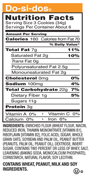 Do-si-dos  Nutritional Info